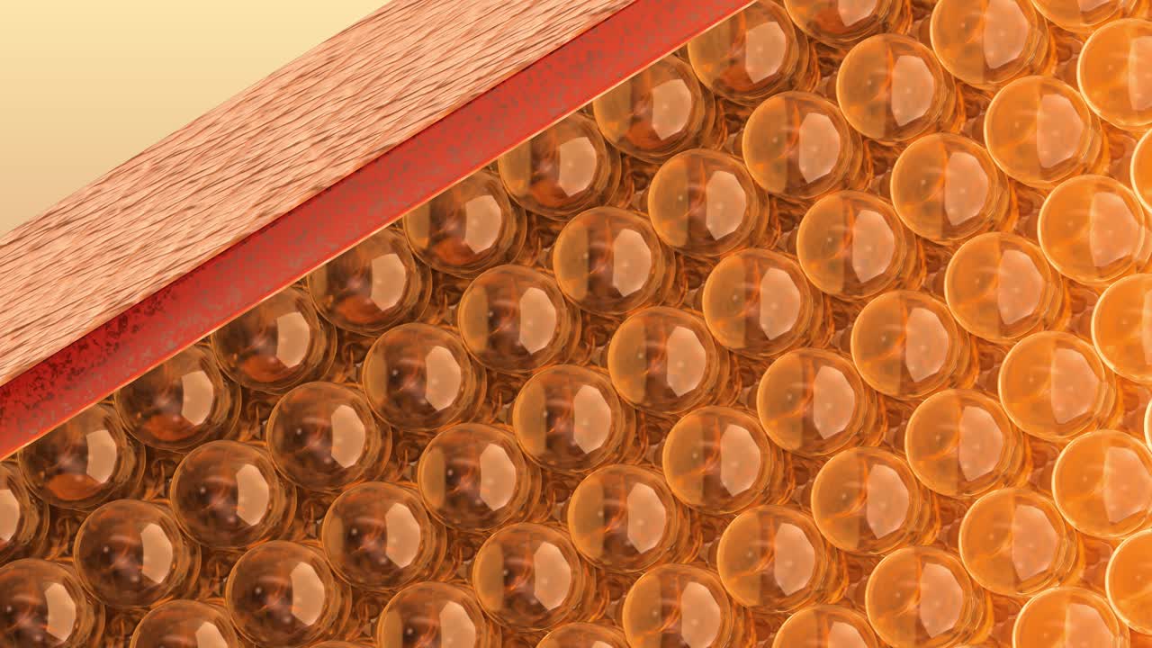 Skin Cell Repair Cosmetic serum Oil drop on Moisturizer Collagen serum 3D animation 4k