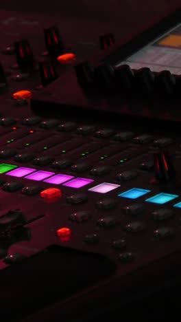 professional audio console in a concert