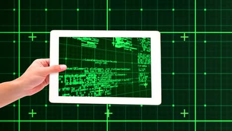 tablet showing green coding