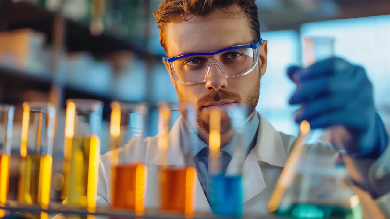 Scienziato che conduce un esperimento in laboratorio