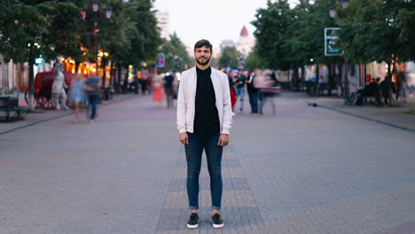 man on city street