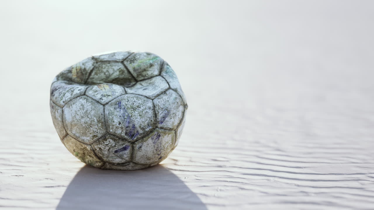 모래 위 에 은 은 축구 공