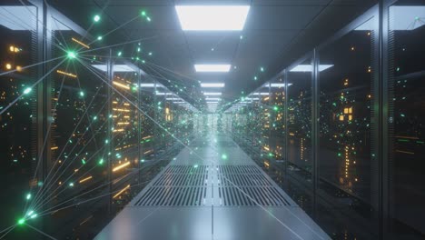 interno futuristico del data center