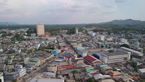 aerial drone of betong in yala province, thailand deep south, south thailand insurgency muslim majority