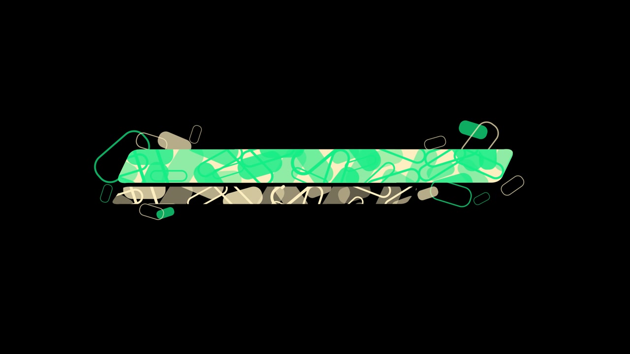 Abstract Animated Lower Third Graphic with Green and Beige Shapes