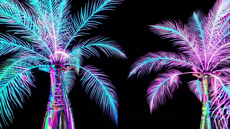 Neon Palm Trees