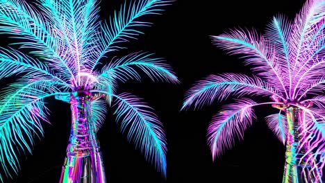 neon palm trees