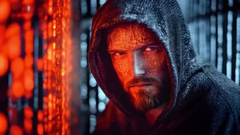 hacker in hoodie