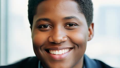 smiling woman with short hair, looking directly at the camera