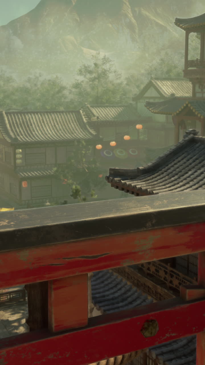 un templo japonés en las montañas