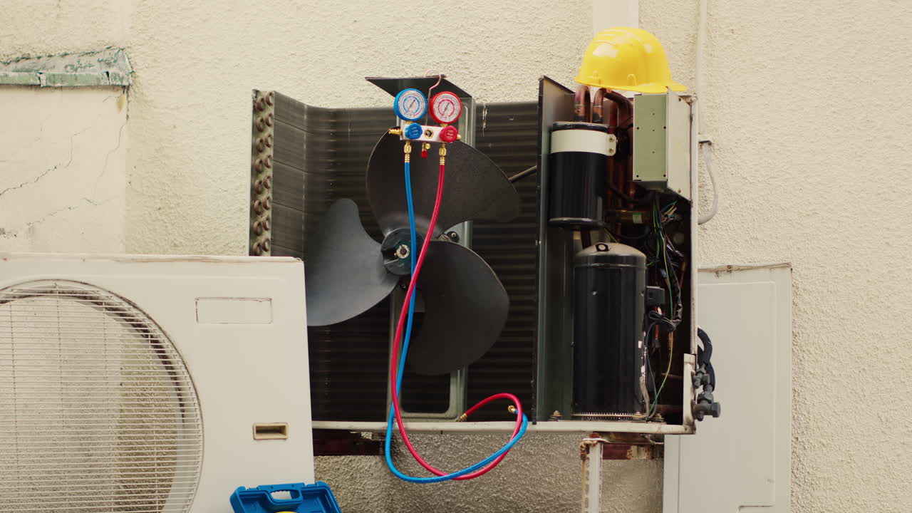 Damaged external air cooling unit