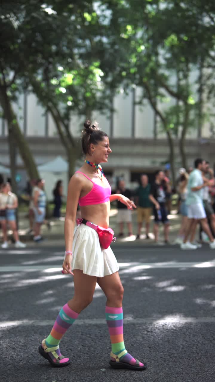Stylish woman at a summer festival