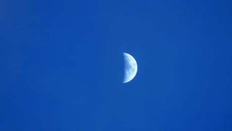 half moon and moving clouds, cloud and moon in the blue sky,
