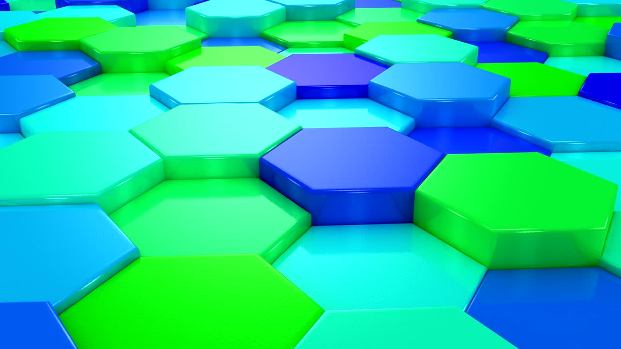 hexágonos animados de colores