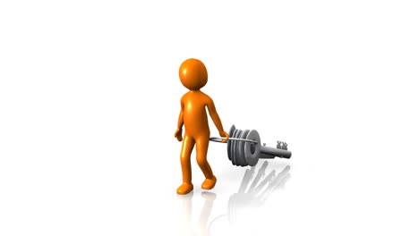 3d man with keys