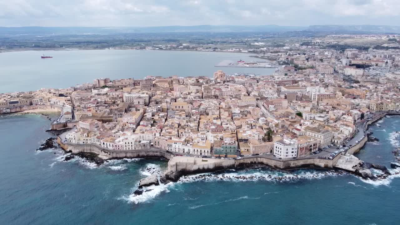 the world famous ortigia of siracusa in sicily (italy), filmed with a drone
