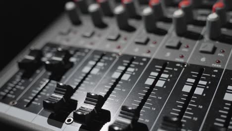 pro audio mixer interface dials shining light