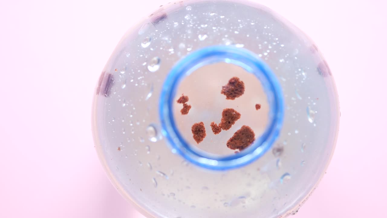 시리얼 으로 가득 찬 물 병