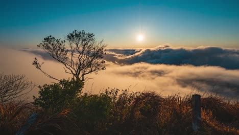 Sunset-seen-from-Tai-Mo-Shan,-Hong-Kong