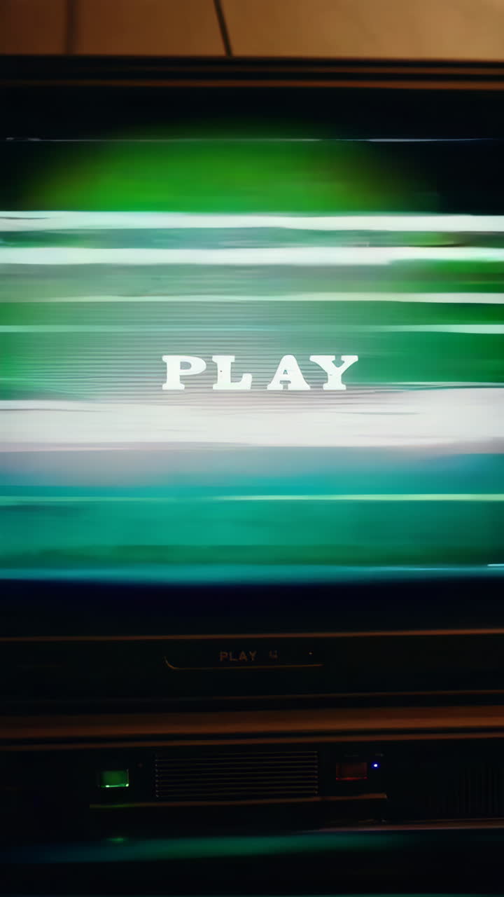Vintage TV with Static and "PLAY" Text