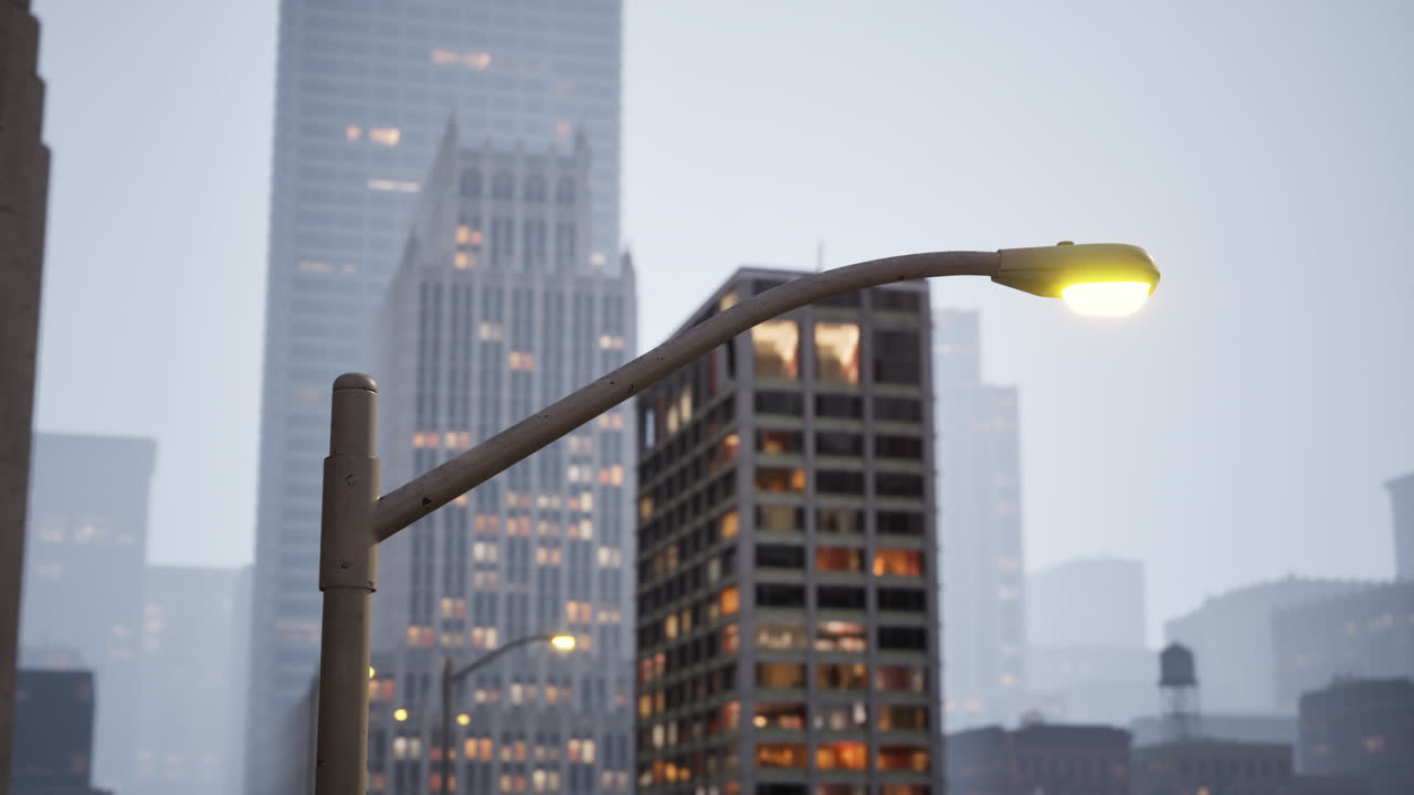 해가 지는 시간에 뉴욕 시의 거리