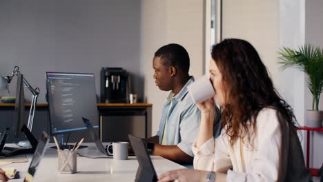 team collaboration in modern office setting