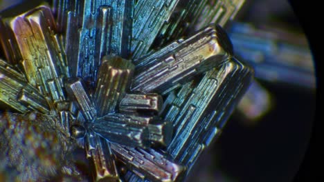 Explore the breathtaking beauty of unique crystal formations showcasing vivid colors and intricate textures. This close-up reveals the fascinating structures found in nature.