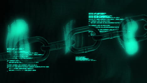 animation of digital data processing over chain