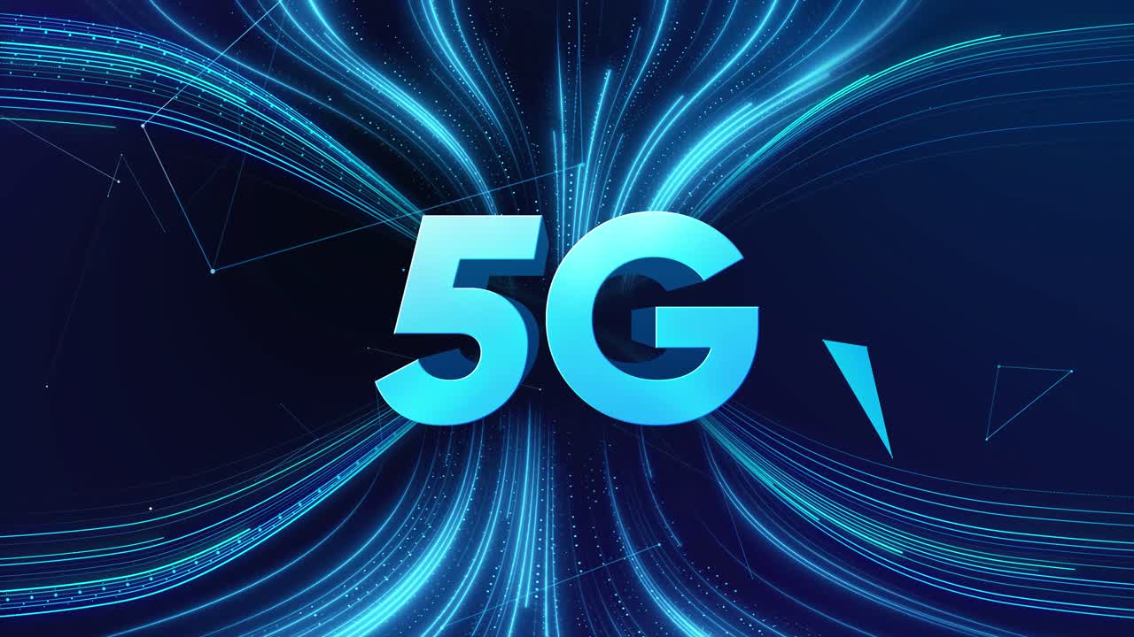 rete ad alta velocità 5g internet linee di dati digitali connettività tecnologia futuristica hud particelle concetto 3d motion graphics ai web comunicazione telecomunicazioni blockchain global iot sfondo 4k