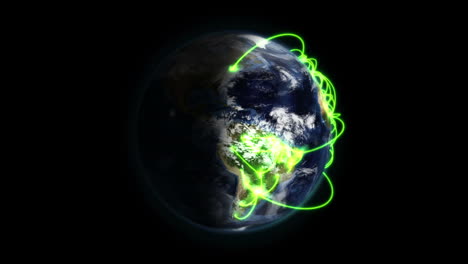 tierra sombreada con conexión naranja y nubes en movimiento en movimiento con imagen de la tierra cortesía de la nasa.