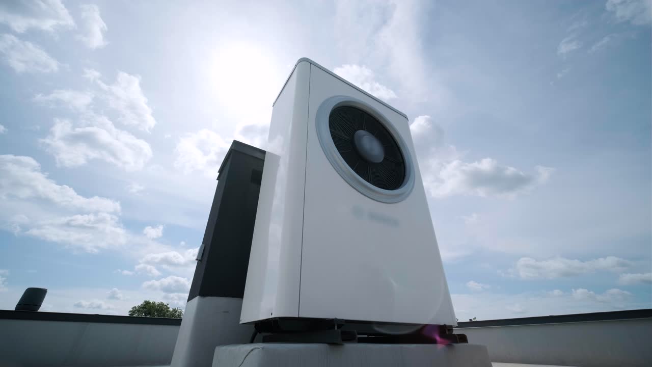 hvac - 난방, 환기 및 에어컨 시스템, 지붕에 열 프