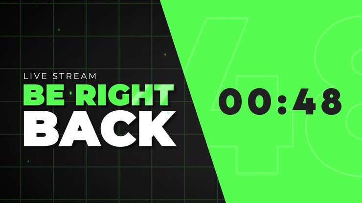 Live Stream "Be Right Back" Screen with Countdown Timer