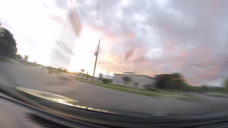 car driving timelapse during sunset