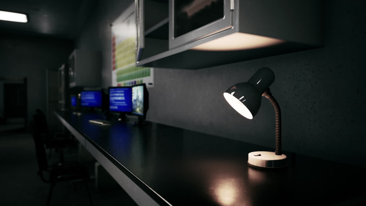 el viejo laboratorio de investigación vacío.