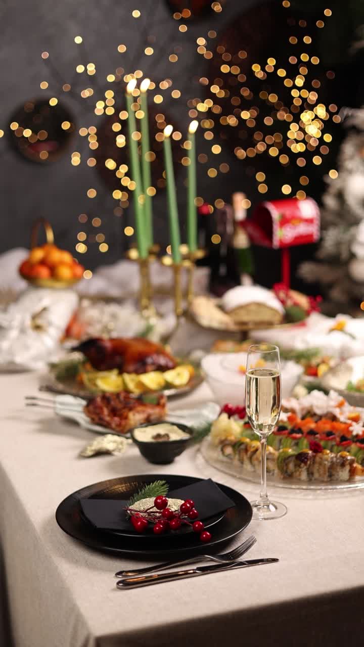 decoración de la mesa de la fiesta de navidad