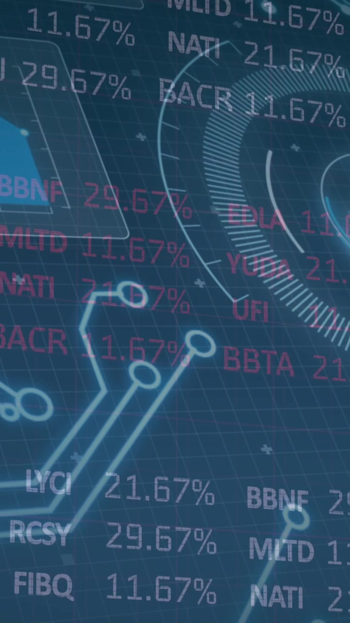 Animazione di dati matematici e umani del mercato azionario e