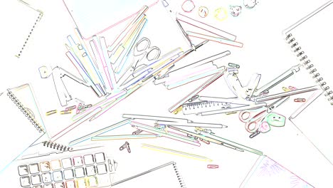 sketch animation drawing tools for titles or designer logo, looped stop motion