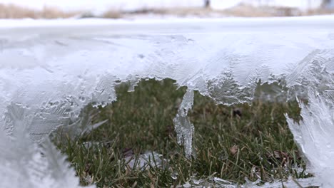 patrones de hielo únicos debajo de la superficie del deslizamiento de hielo formado revelan