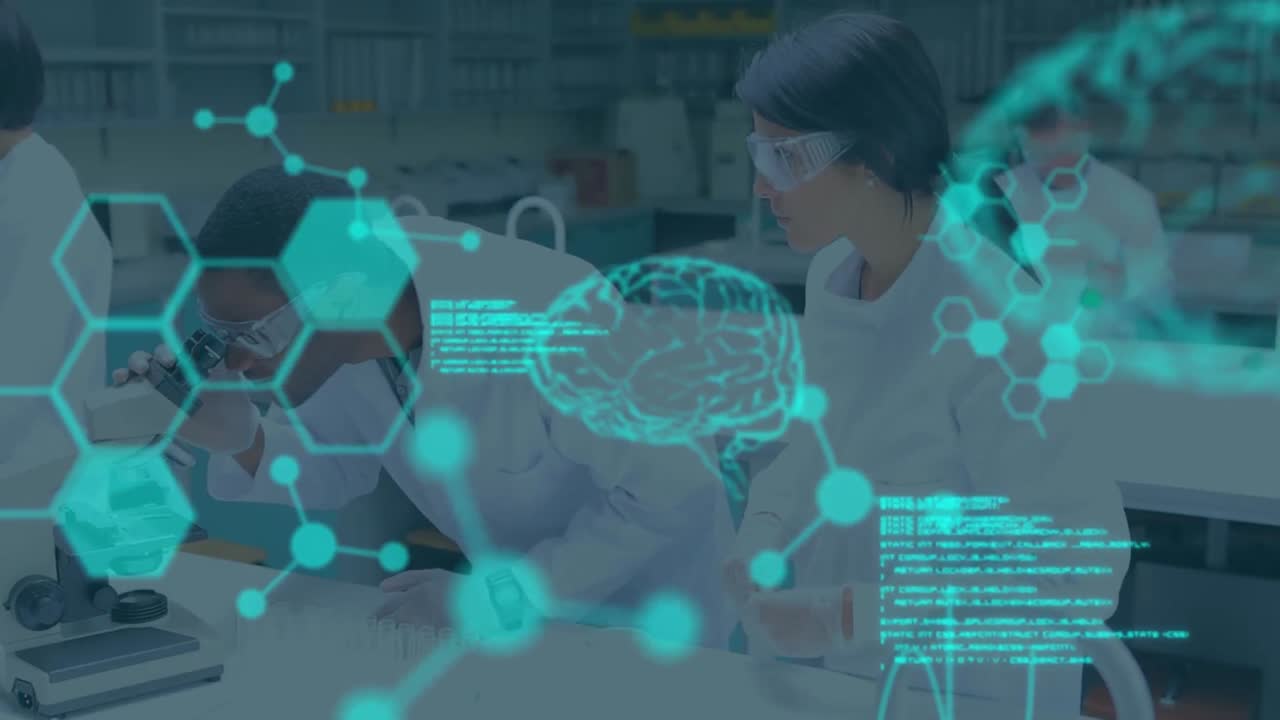 animación de datos científicos sobre diversas trabajadoras y trabajadores de laboratorio