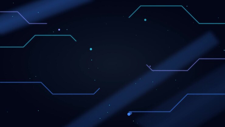 Sfondo digitale astratto con linee di circuito luminose e particelle fluttuanti