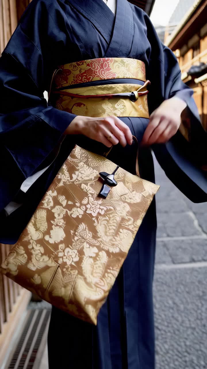 Woman in Traditional Japanese Kimono