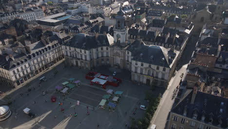 rennes city hall at mairie square, france