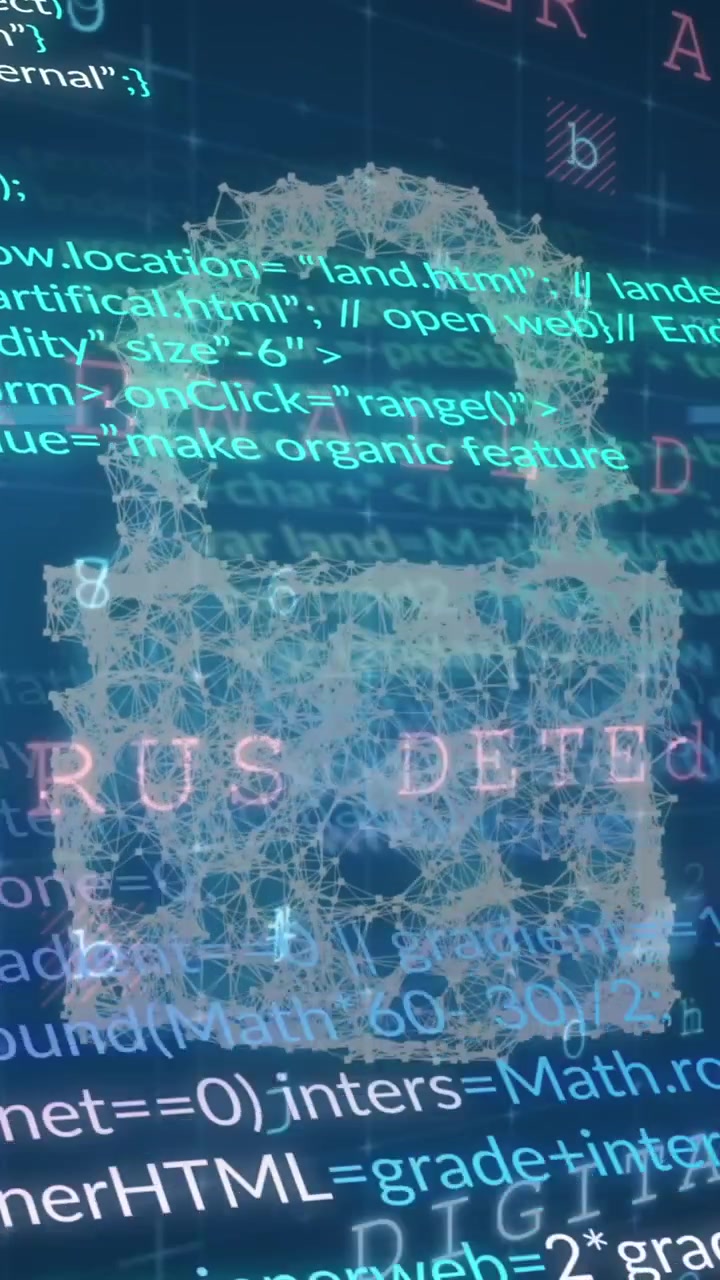 Animation of padlock and online security data processing