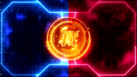futuristic sports game loop animation. versus battle fight background. radar neon display. chinese character "fight". japanese letter element. game control.