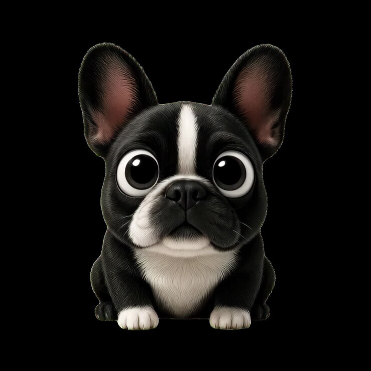 Cartoon Boston Terrier Puppy