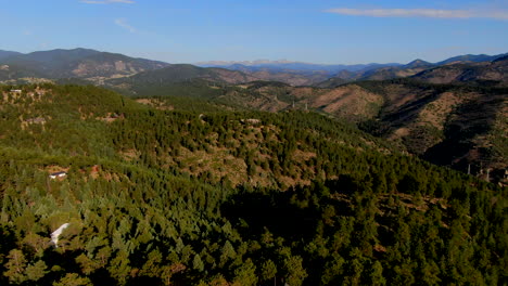 el rancho evergreen golden genesse colorado buffalo reserve outlook scenic landscape indian peaks power line rocky mountain national park summer morning sunny mount evans blue sky reveal pan forward