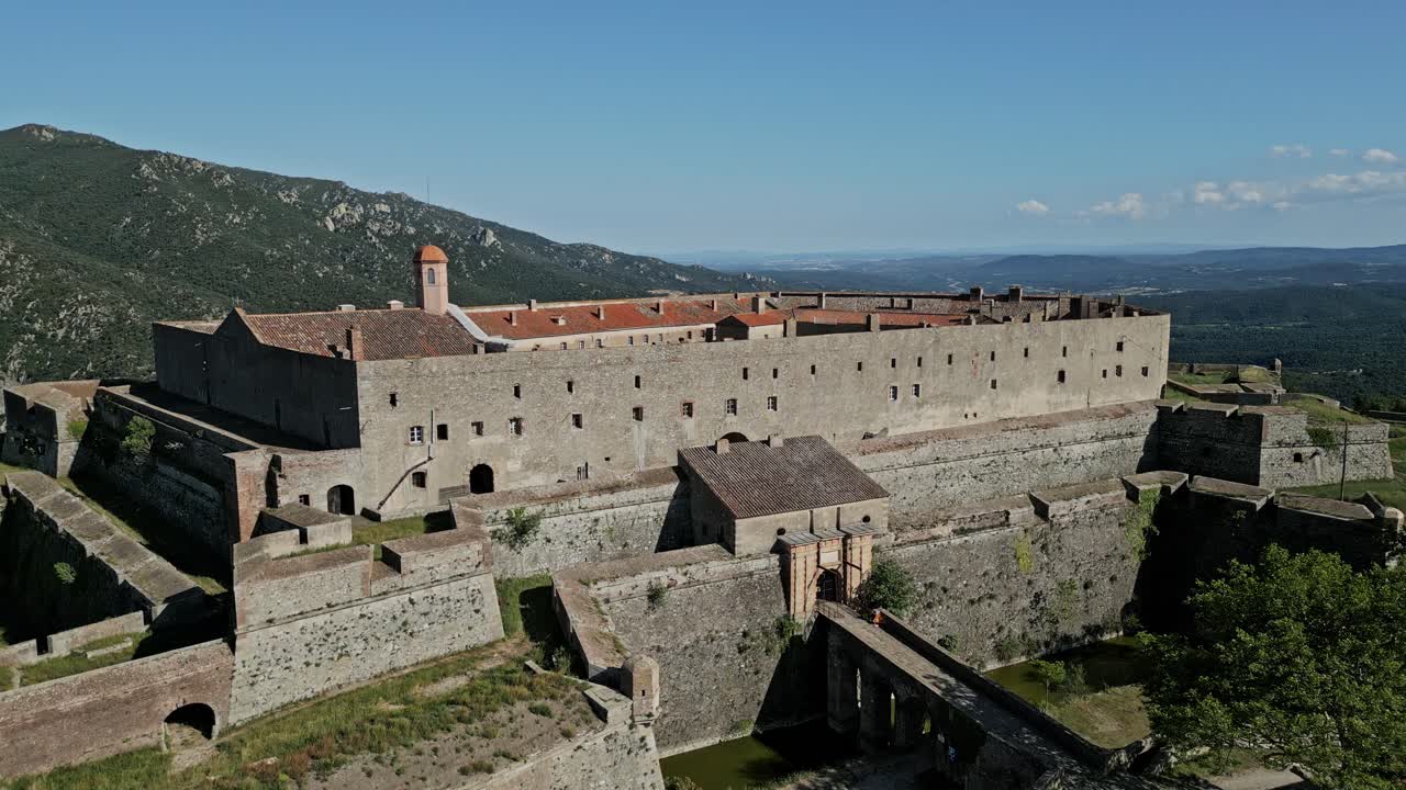 Taking flight from Fort de Bellegarde in Le Perthus, Languedoc-Rousillon, France