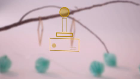 animation of video game controller over christmas decorations