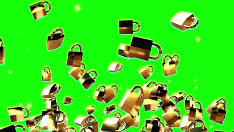 security lock particle loop animation green screen
