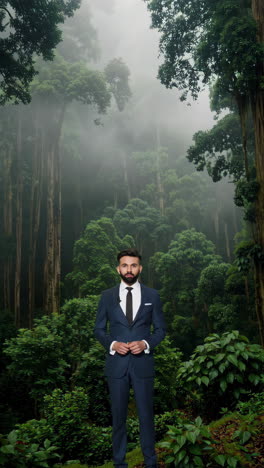 businessman in a forest